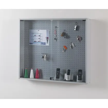 Picture Hanging advertising display case made of tempered glass