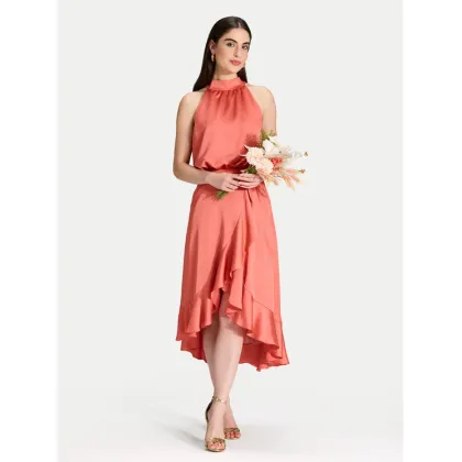 Zdjęcie Swing Sukienka koktajlowa 5AH04500 Pomarańczowy Regular Fit