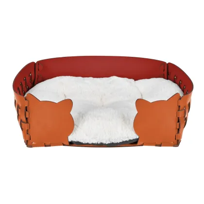 Zdjęcie Stylowe legowisko dla kota 45x30xH15 cm w kolorze koniakowym