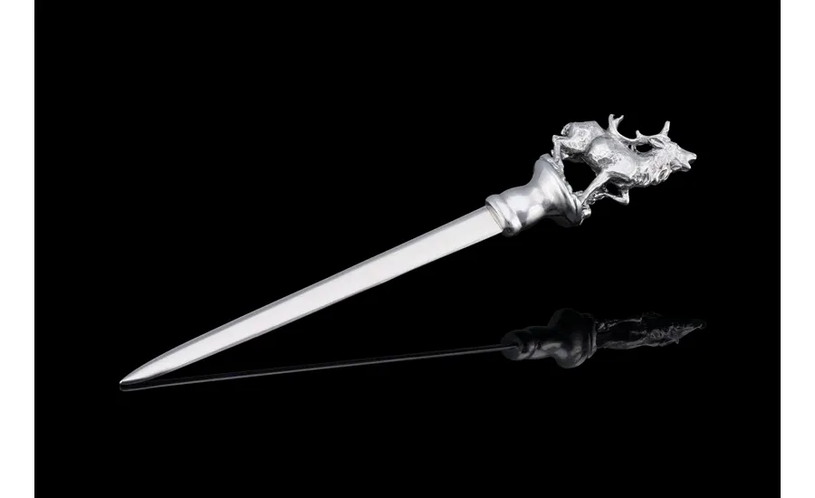 picture 8 Stylish letter opener made of pewter - deer