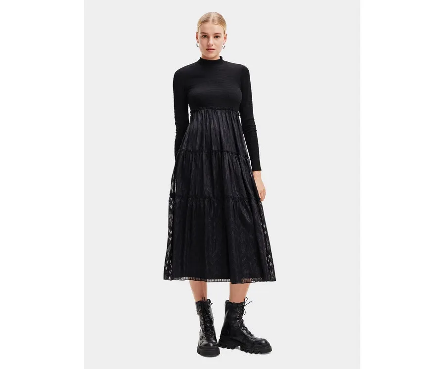 obrazek 1 Desigual Sukienka codzienna 23WWVWAD Czarny Regular Fit