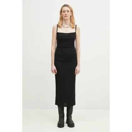 Zdjęcie Nanushka sukienka ALEXA kolor czarny maxi dopasowana NW24CRDR00299