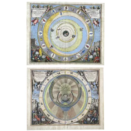 Picture Cellarius Andreas A pair of 18th century watercolor star maps