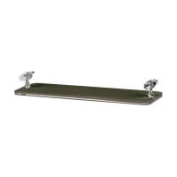 Picture Linfinito bathroom tray 33x10xH5 cm with dark olive leather finish