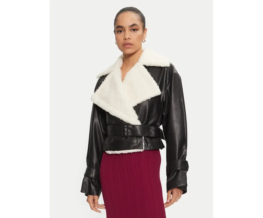 obrazek 1 Hugo Kurtka z imitacji skóry Anitta-1 50524091 Czarny Relaxed Fit HUGO