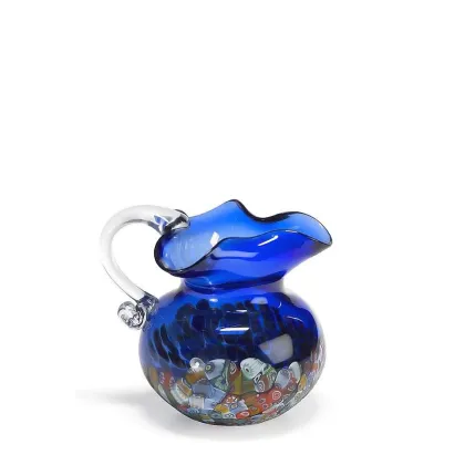 Zdjęcie Niebieski dzbanek z weneckiego szkła murano (16 cm)