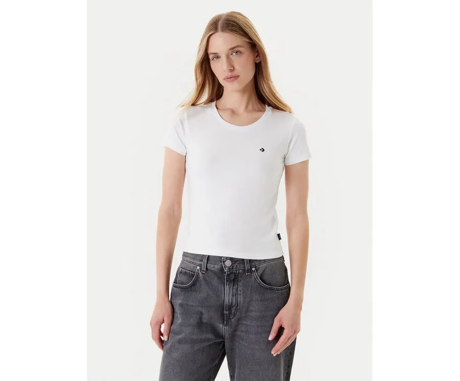 obrazek 1 Converse T-Shirt 10027252-A01 Biały Slim Fit