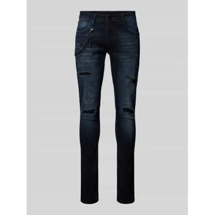 Zdjęcie Jeansy o kroju tapered fit z efektem znoszenia