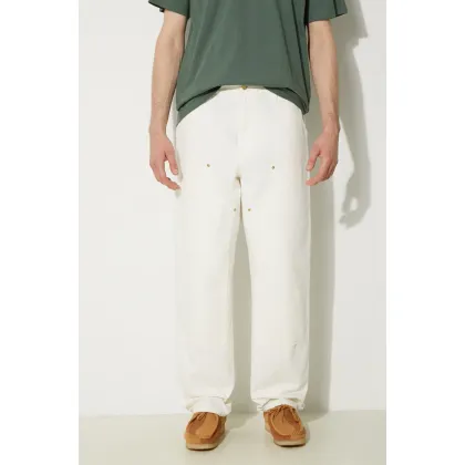 Zdjęcie Carhartt WIP spodnie bawełniane Double Knee Pant kolor beżowy proste I031501.D602