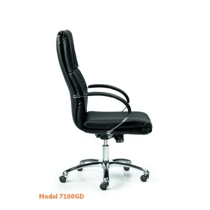 Picture Luxurious leather armchair for the office on wheels