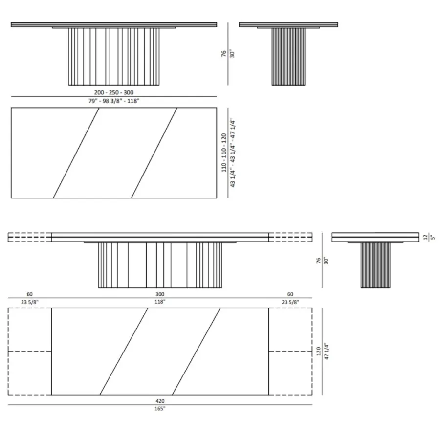 obrazek 3 Okazały stół jadalniany Betsy z drewnianym blatem 300x120x76 cm