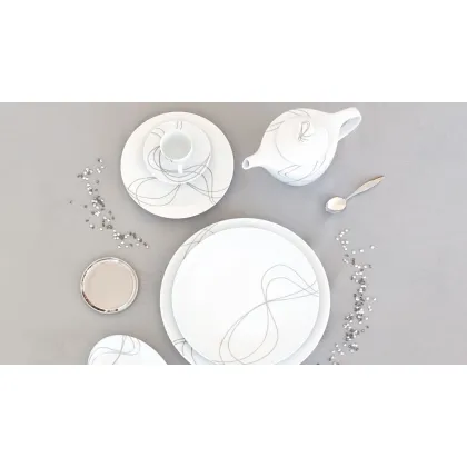 Zdjęcie Unikalna porcelanowa zastawa stołowa 68 el. - Porcel
