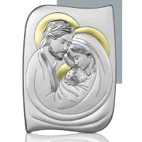 Zdjęcie Srebrny obrazek z przedstawieniem Świętej Rodziny o wymiarach 13,5х18 cm
