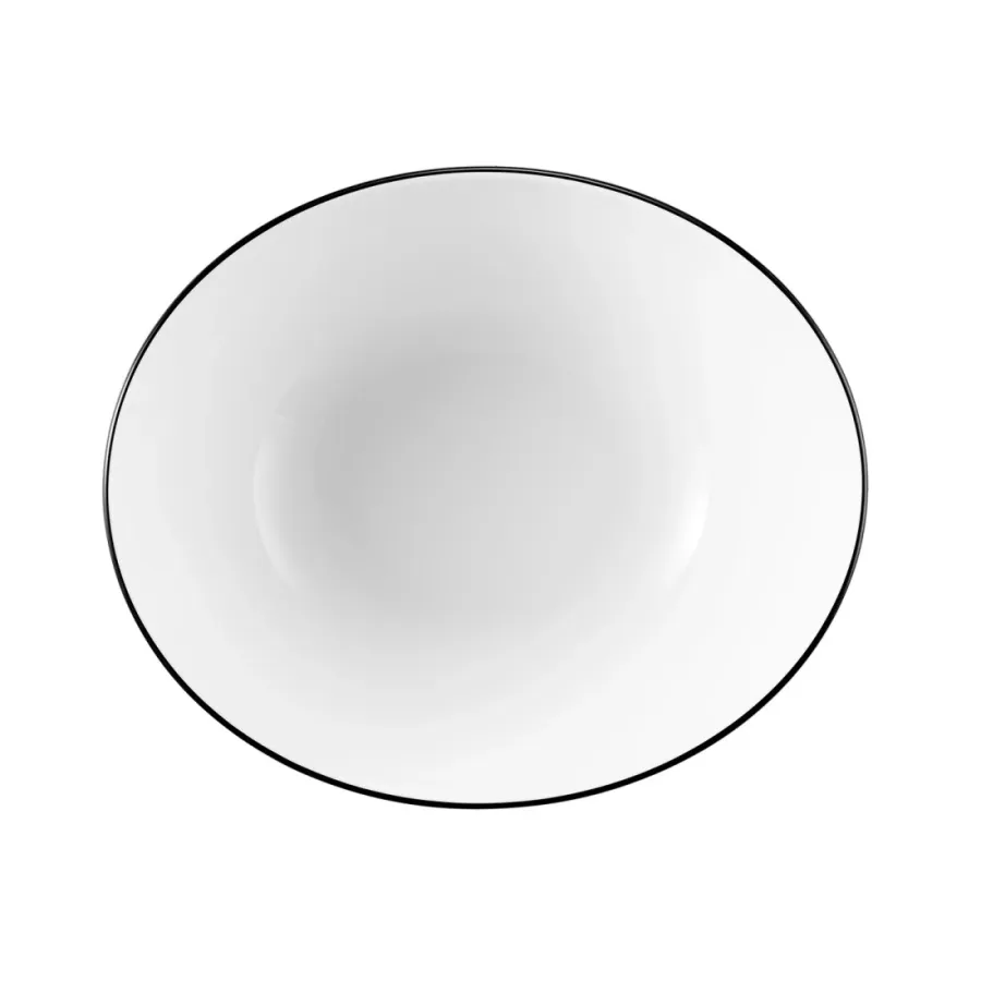 obrazek 2 Stylowa porcelanowa owalna miska z czarną obwódką - Seltmann Weiden