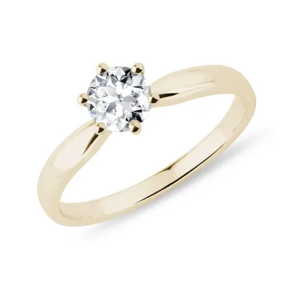 Zdjęcie Luksusowy pierścionek zaręczynowy z diamentem 0,5kt, żółte złoto KLENOTA