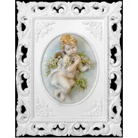 Zdjęcie Wiosenny cherubinek - obraz wykonany z włoskiej porcelany