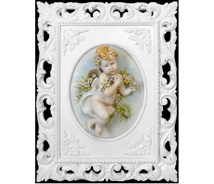 obrazek 1 Wiosenny cherubinek - obraz wykonany z włoskiej porcelany