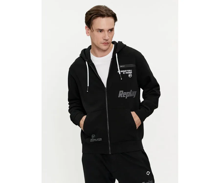 obrazek 1 Replay Bluza M6706.000.21842 Czarny Regular Fit REPLAY