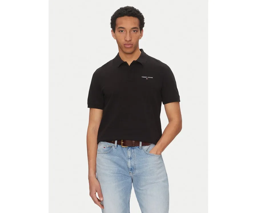 obrazek 1 Tommy Jeans Polo Linear DM0DM20914 Czarny Regular Fit