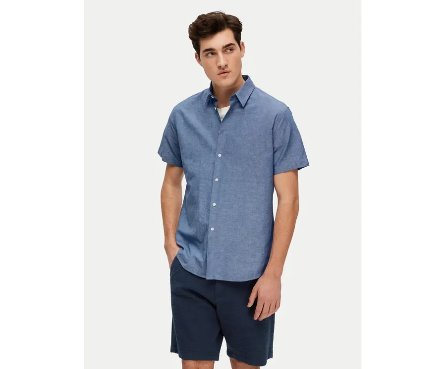 obrazek 1 Selected Homme Koszula New Linen 16079053 Niebieski Regular Fit