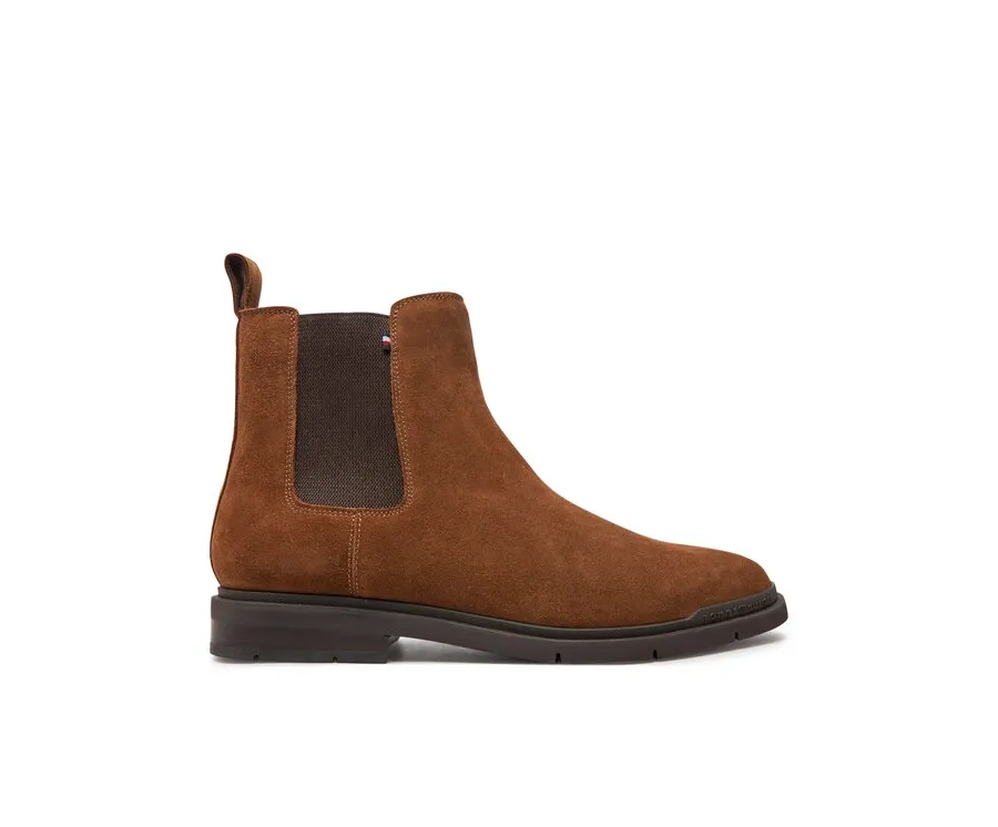 obrazek 1 Tommy Hilfiger Sztyblety Flexible Hilfiger Suede Chelsea FM0FM05102 Brązowy
