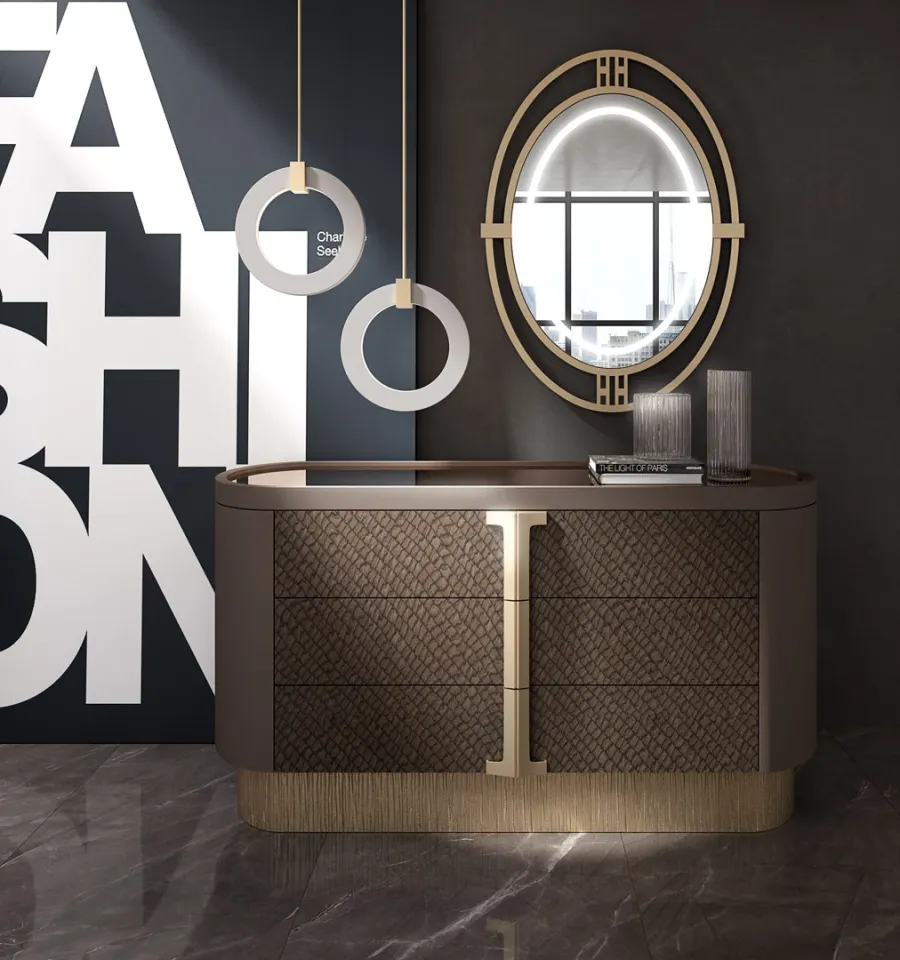 obrazek 4 Luksusowa zakrzywiona komoda z 3 szufladami