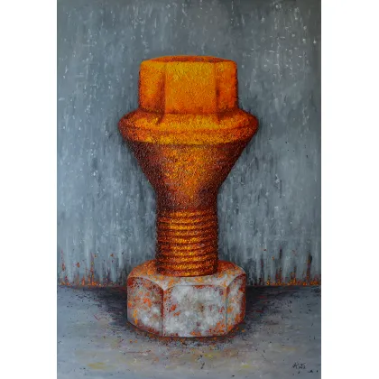 Zdjęcie Obraz „Fe2O3”, akryl na podobraziu lnianym, 100x70cm – Anna Wilk