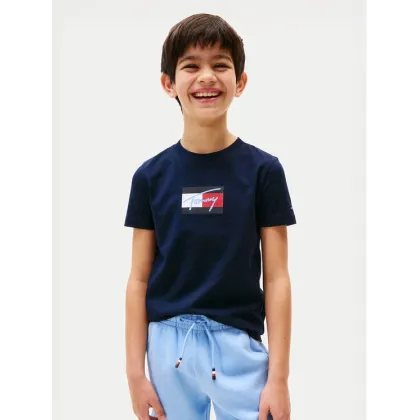 Zdjęcie Tommy Hilfiger T-Shirt Script Flag KB0KB09725 Granatowy Regular Fit