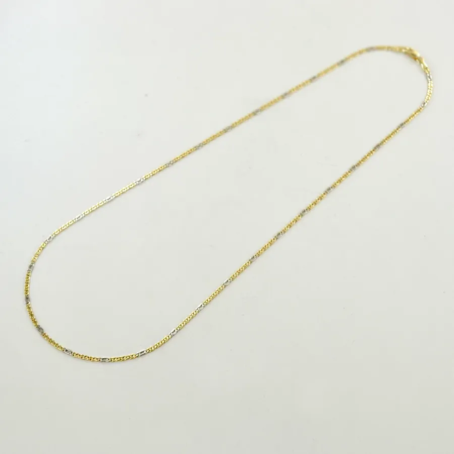 obrazek 3 Łańcuszek męski 18-karatowego żółtego i białego złota - 48 cm