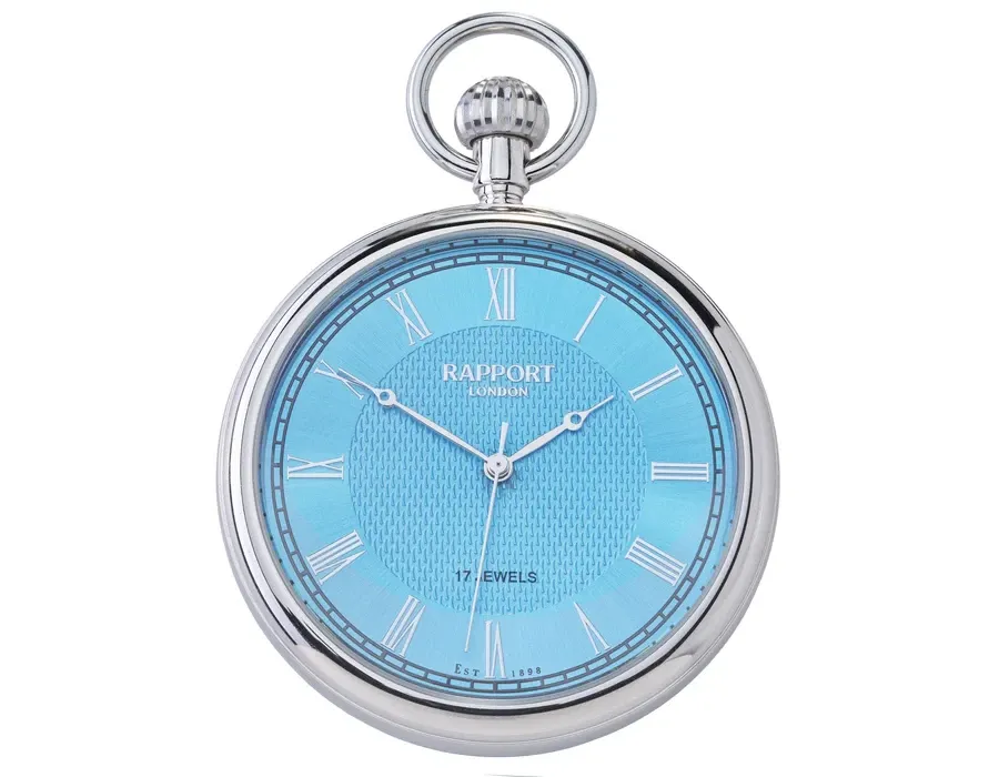 obrazek 1 Mechaniczny zegarek kieszonkowy z błękitną tarczą