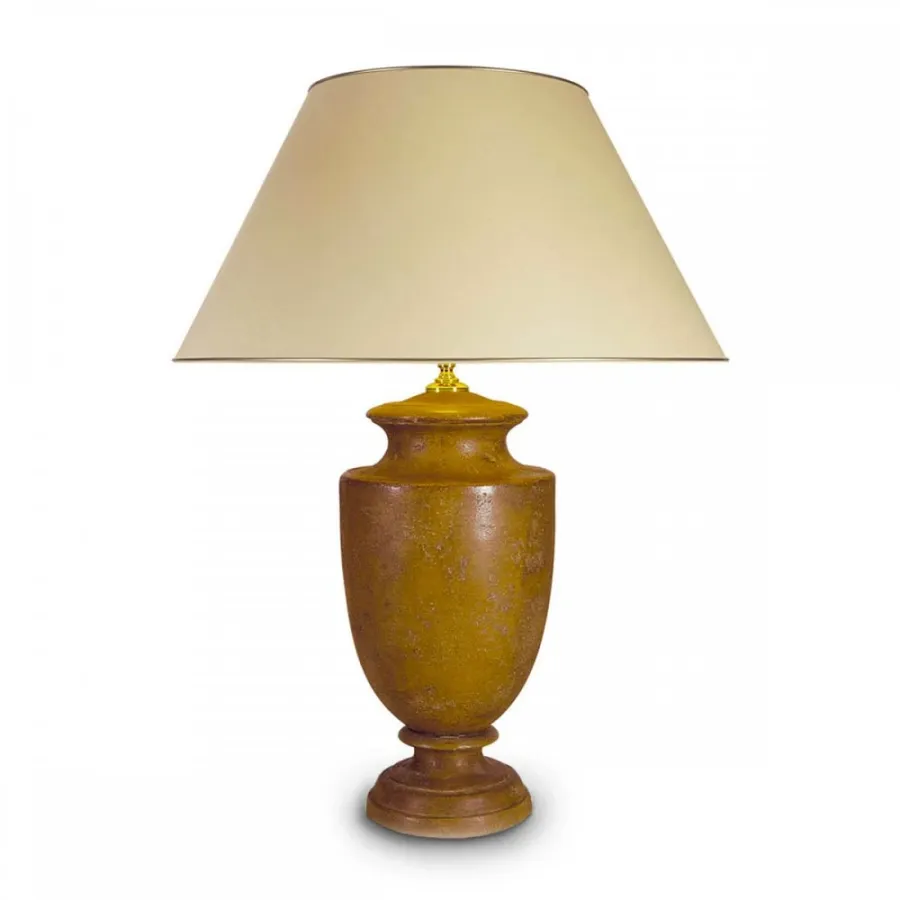obrazek 1 Duża lampa stołowa z drewna i ceramiki H.46xL.24xP.24 cm
