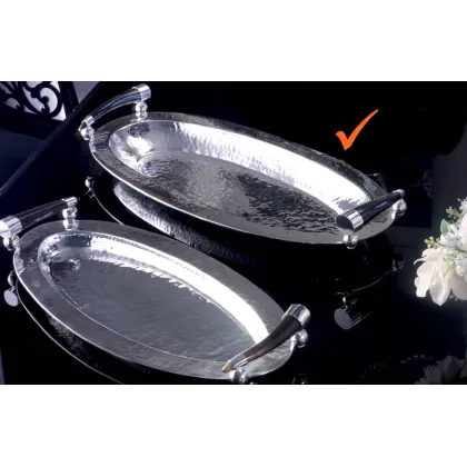 Zdjęcie Elegancka taca z mosiądzu młotkowanego