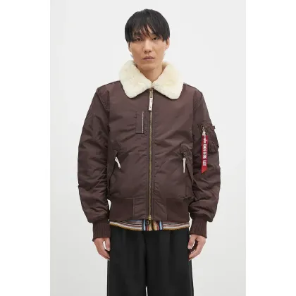 Zdjęcie Alpha Industries kurtka bomber Injector III męski kolor brązowy przejściowa 143104