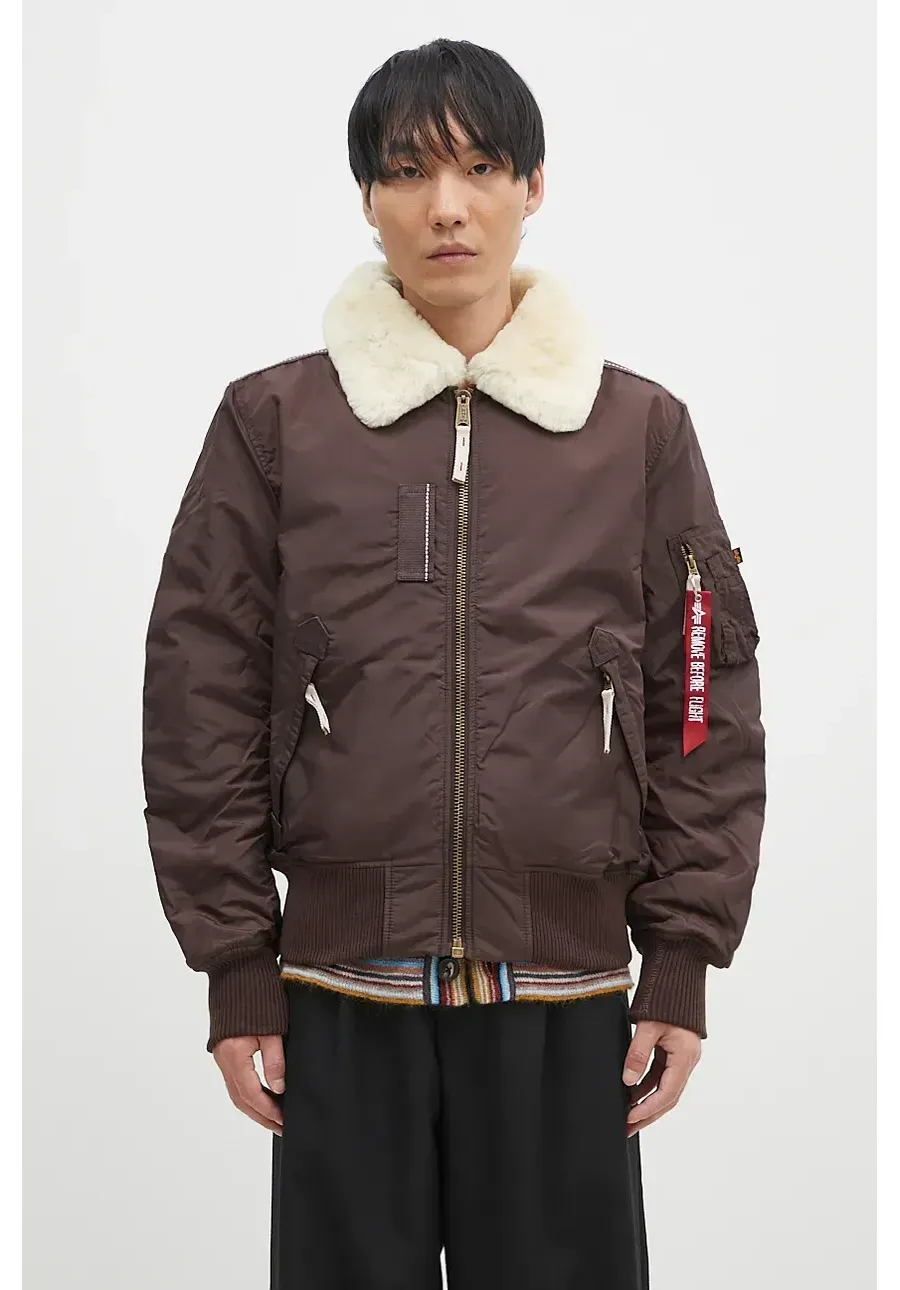 obrazek 1 Alpha Industries kurtka bomber Injector III męski kolor brązowy przejściowa 143104