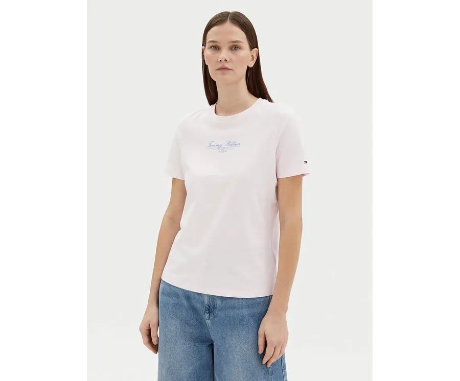 obrazek 1 Tommy Hilfiger T-Shirt WW0WW45428 Różowy Regular Fit