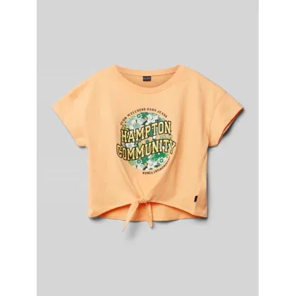 Zdjęcie T-shirt z wiązanym detalem model ‘Madison’
