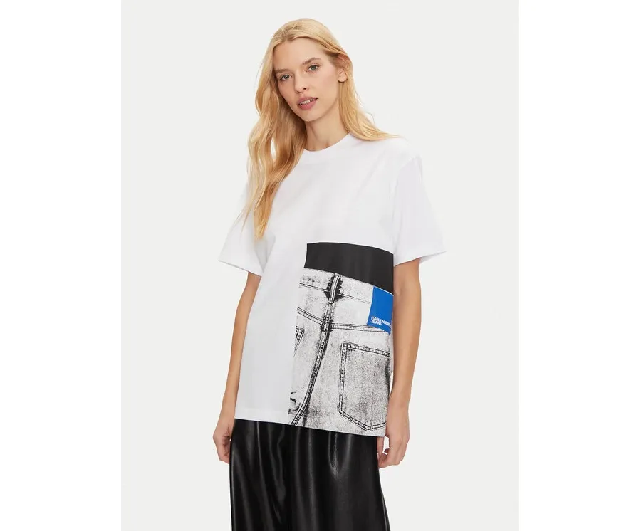 obrazek 1 Karl Lagerfeld Jeans T-Shirt 246J1706 Biały Relaxed Fit
