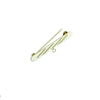 Picture Italian safety pin with satin and polished plate with swivel safety lock and ring