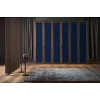 Picture Large, Luxurious Oak Wardrobe from Italy with Velvet Lined Doors and Tinted Glass - Bamax