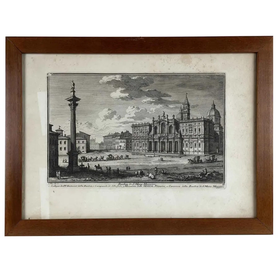 obrazek 2 Wydruk Bazyliki Santa Maria Maggiore z XVIII wieku