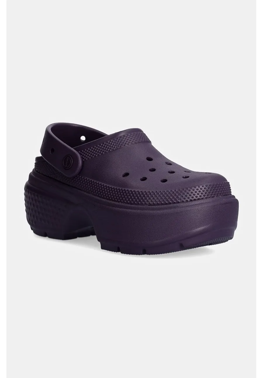 obrazek 1 Crocs klapki Stomp Clog damskie kolor fioletowy na platformie 209347