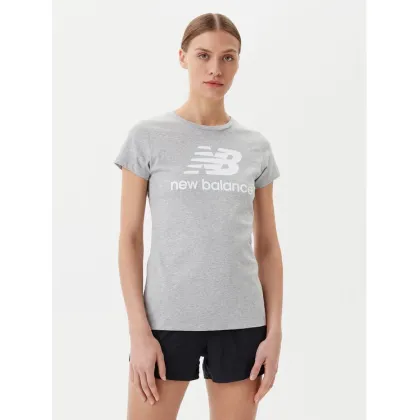 Zdjęcie New Balance T-Shirt Essentials Stacked Logo Tee WT91546 Szary Athletic Fit