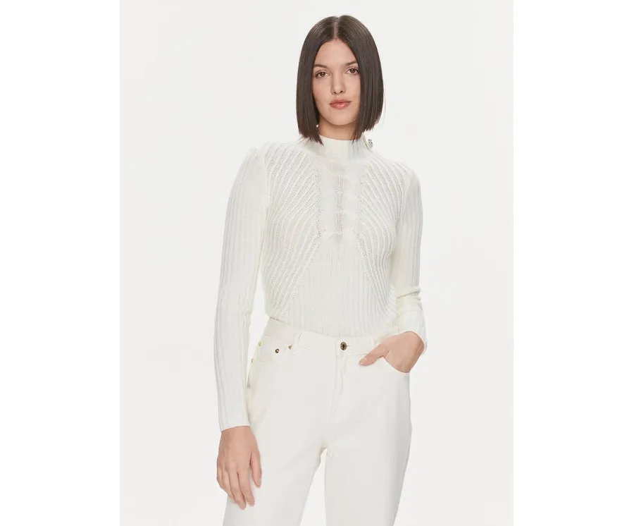obrazek 1 Liu Jo Sweter MF3223 MA95M Écru Slim Fit
