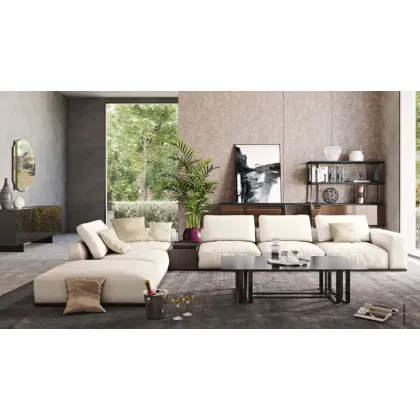 Zdjęcie Wykonana we Włoszech - rogowa sofa Visco - skórzana tapicerka