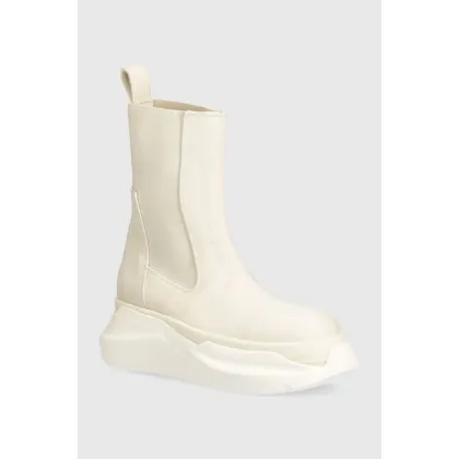 Zdjęcie Rick Owens sztyblety Woven Boots Beatle Abstract damskie kolor beżowy na platformie DS01D1846.NDK.211