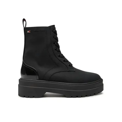 Zdjęcie Tommy Hilfiger Trapery Flag Ventile Lace Up Boot FW0FW08287 Czarny