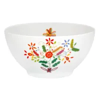 Picture Stylish round porcelain bowl from the Vila Verde collection with a motif referring to Valentine's Day handkerchiefs - Vista Alegre