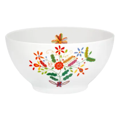 Zdjęcie Stylowa okrągła miska z porcelany z kolekcji Vila Verde z motywem nawiązującym do walentynkowych chusteczek - Vista Alegre