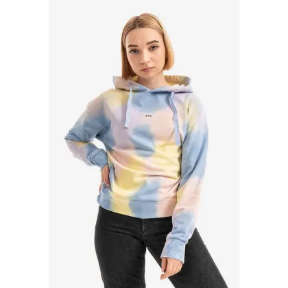 Zdjęcie A.P.C. bluza bawełniana damska z kapturem wzorzysta COEWP.F27706-MULTICOLOR