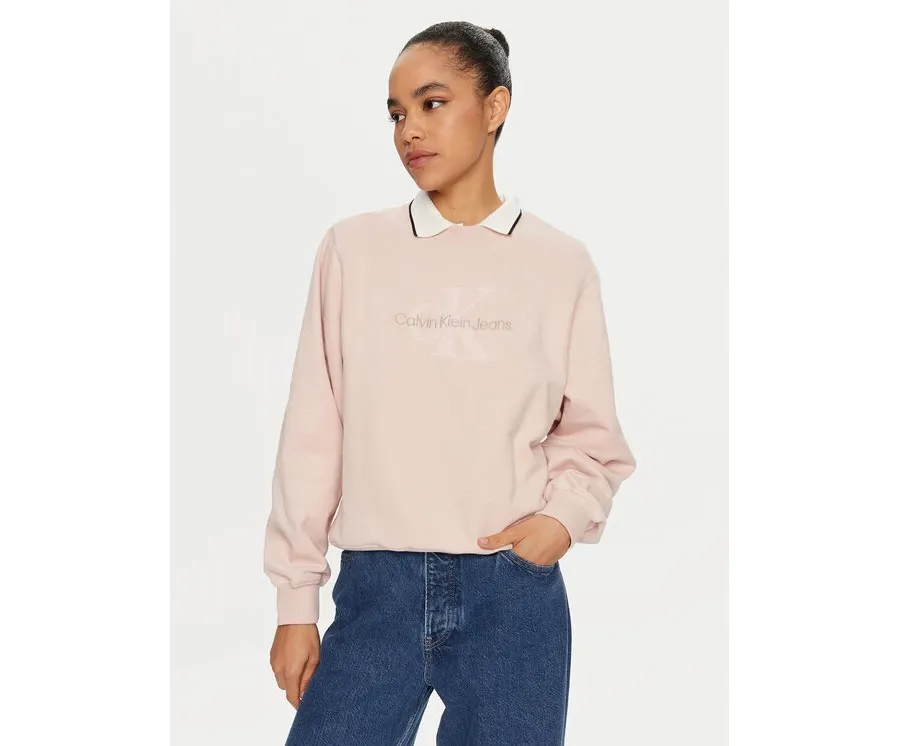 obrazek 1 Calvin Klein Jeans Bluza Chenille J20J224652 Różowy Regular Fit